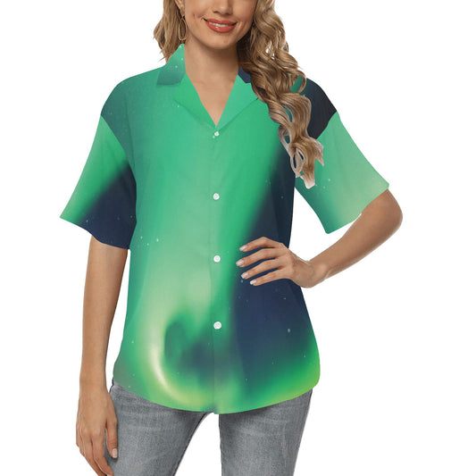 Aurora Borealis Pattern Print Design 04 Women's Hawaiian Shirt