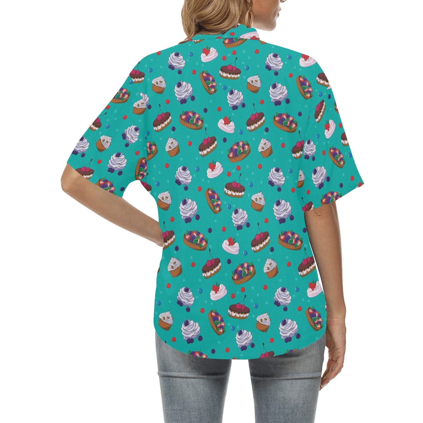 Cake Pattern Print Design 07 Women's Hawaiian Shirt