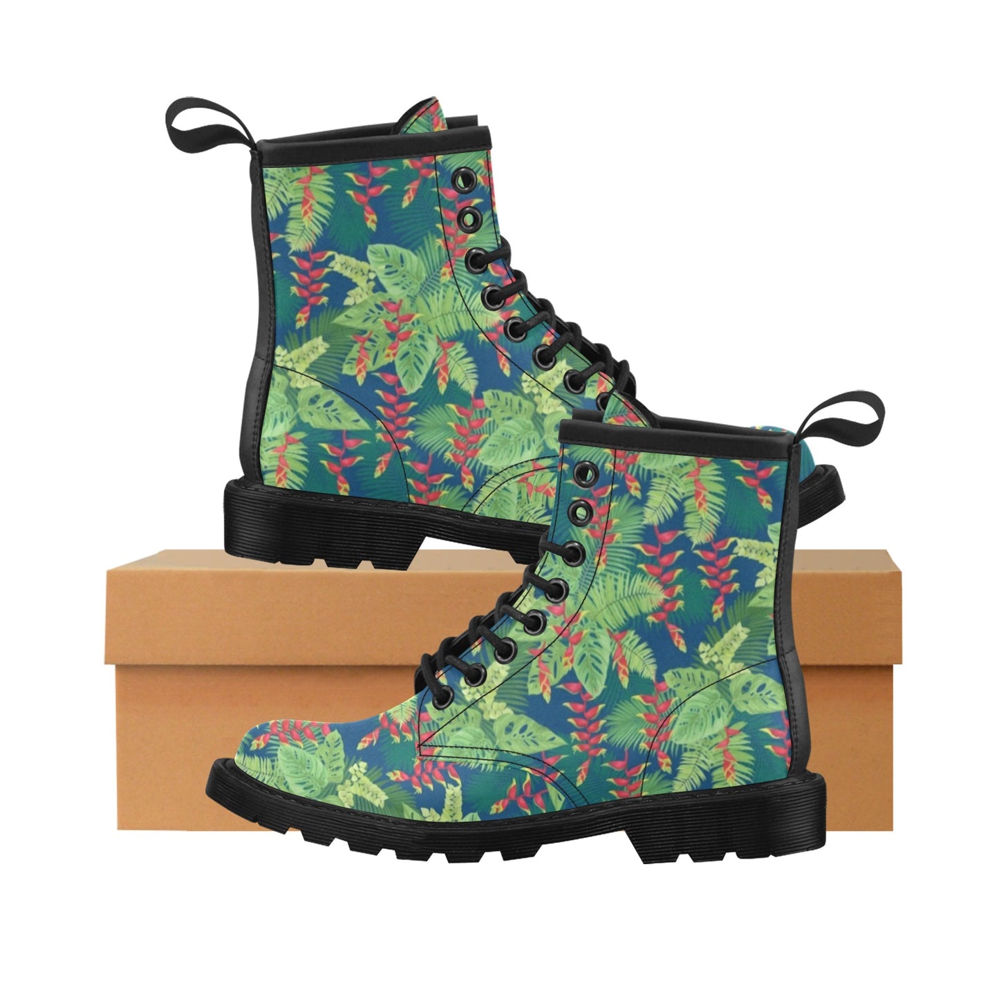 Heliconia Pattern Print Design HL08 Women's Boots