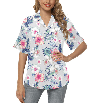 Hibiscus Print Women's Hawaiian Shirt