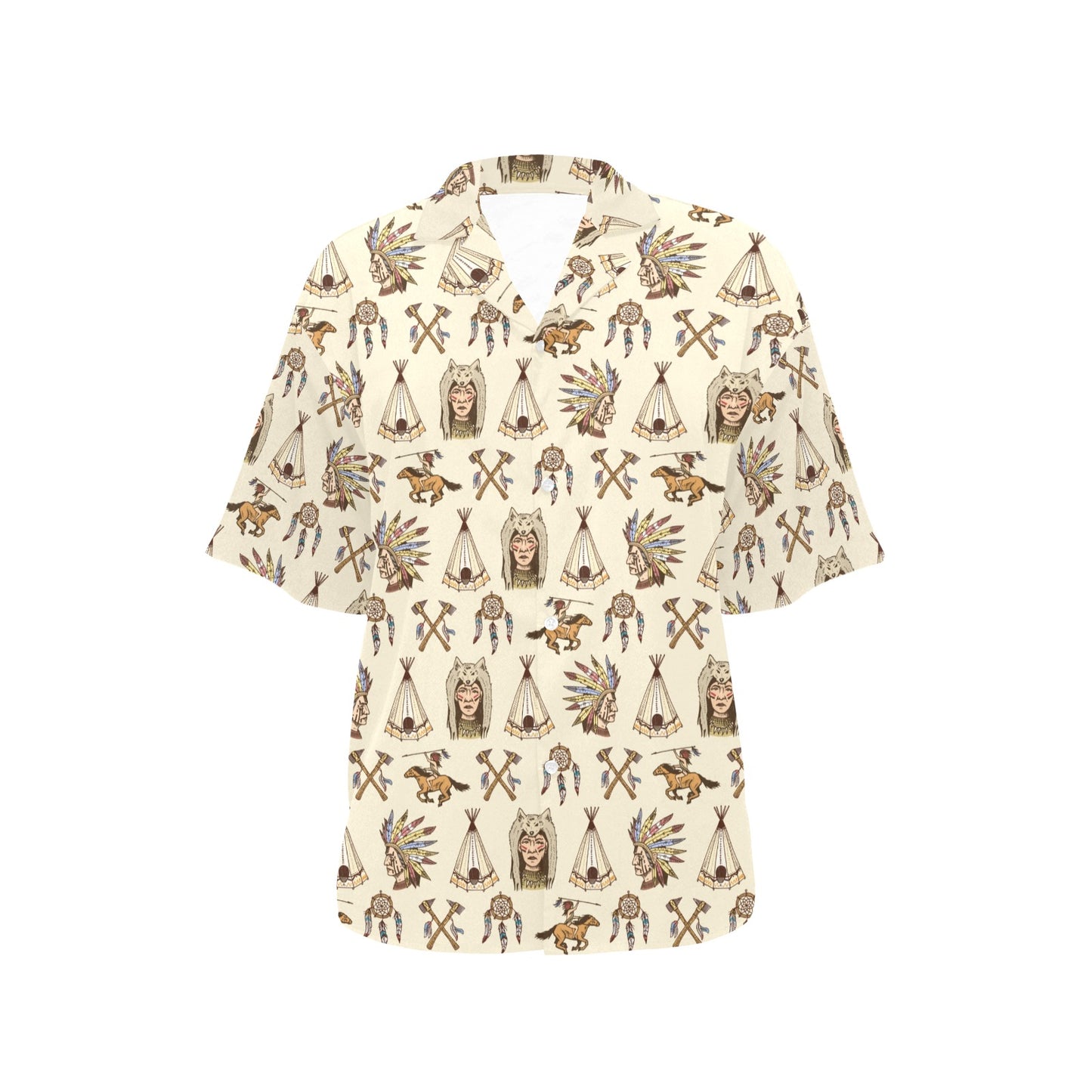 Native Indian Pattern Design Print Women's Hawaiian Shirt