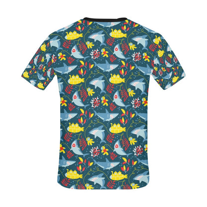 Scuba With Sharks Print Design LKS303 Men's All Over Print T-shirt