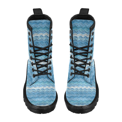 Wave Print Design LKS301 Women's Boots