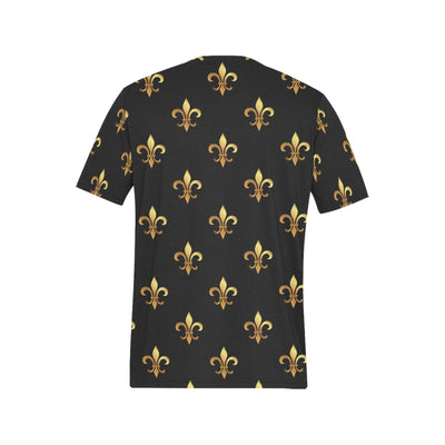 Fleur De Lis Gold Pattern Print Design 03 Men's All Over Print T-shirt