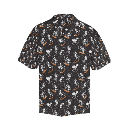 Skateboard With Skeleton Print Design LKS303 Men's Hawaiian Shirt