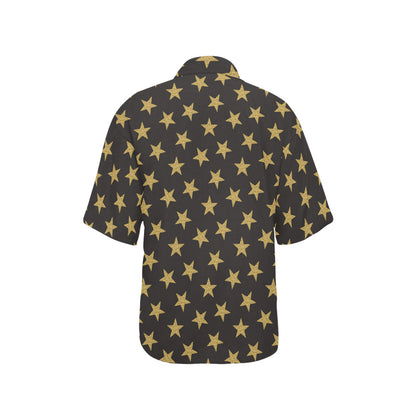Star Gold Print Design LKS302 Women's Hawaiian Shirt