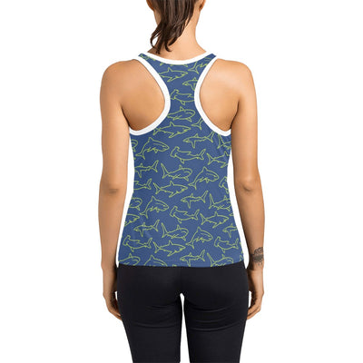 Shark Print Design LKS301 Women's Racerback Tank Top