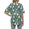 Llama Cactus Pattern Print Design 02 Women's Hawaiian Shirt