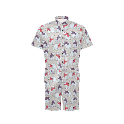 Polar Bear Pattern Print Design PB04 Men's Romper