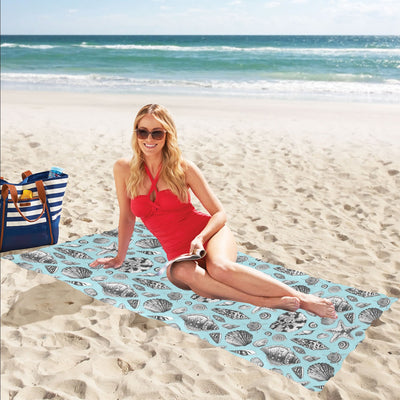 Seashell Beach Print Design LKS302 Beach Towel 32" x 71"