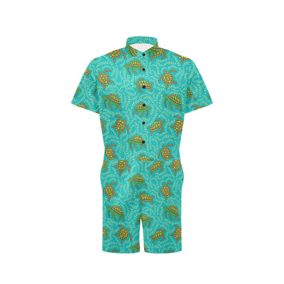 Sea Turtle Pattern Print Design T010 Men's Romper