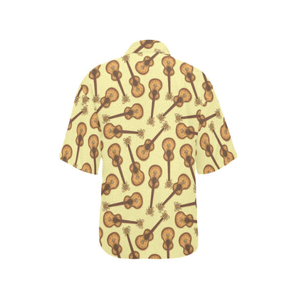 Acoustic Guitar Print Design LKS402 Women's Hawaiian Shirt