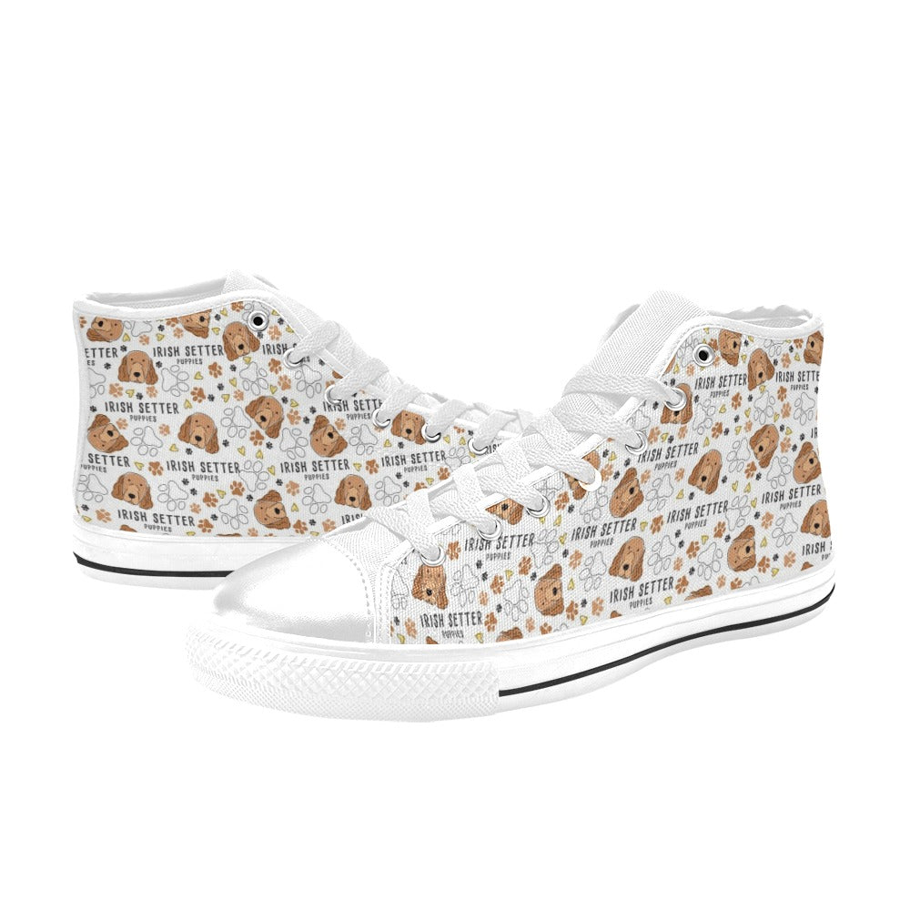 Setters Irish Print Design LKS301 High Top Women's White Shoes