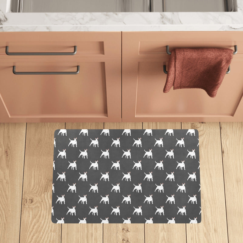 Bull Terriers Pattern Print Design 02 Kitchen Mat