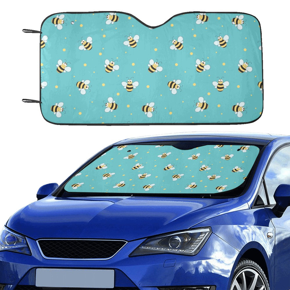 Bee With Dot Print Design LKS309 Car front Windshield Sun Shade