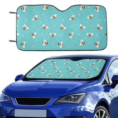 Bee With Dot Print Design LKS309 Car front Windshield Sun Shade