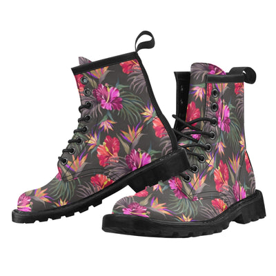 Hibiscus Pattern Print Design HB014 Women's Boots