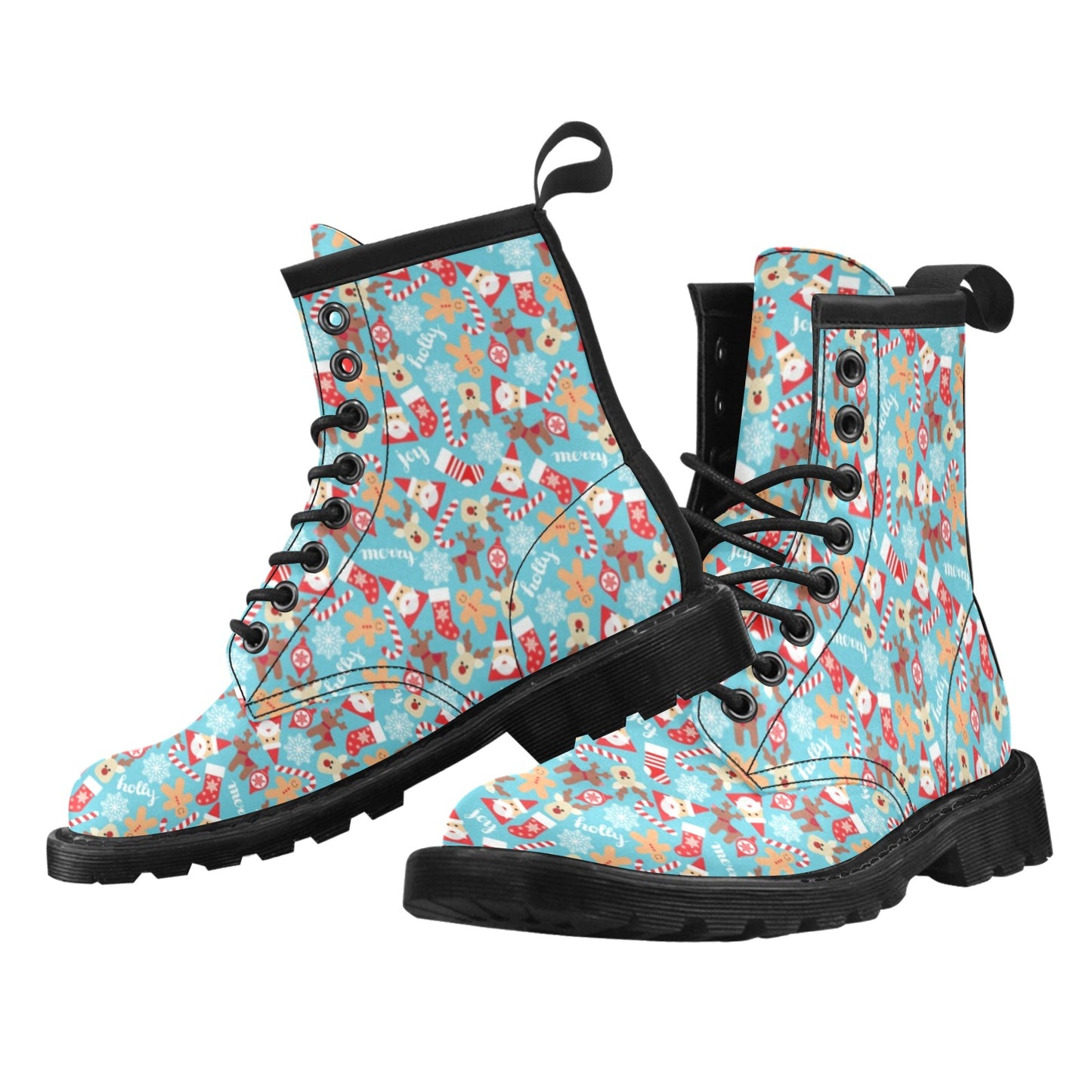 Santa Christmas Themed Print Design LKS306 Women's Boots