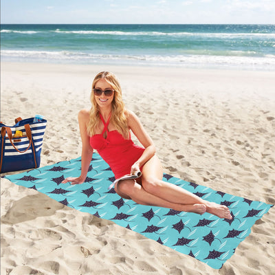 Manta Ray Print Design LKS403 Beach Towel 32" x 71"