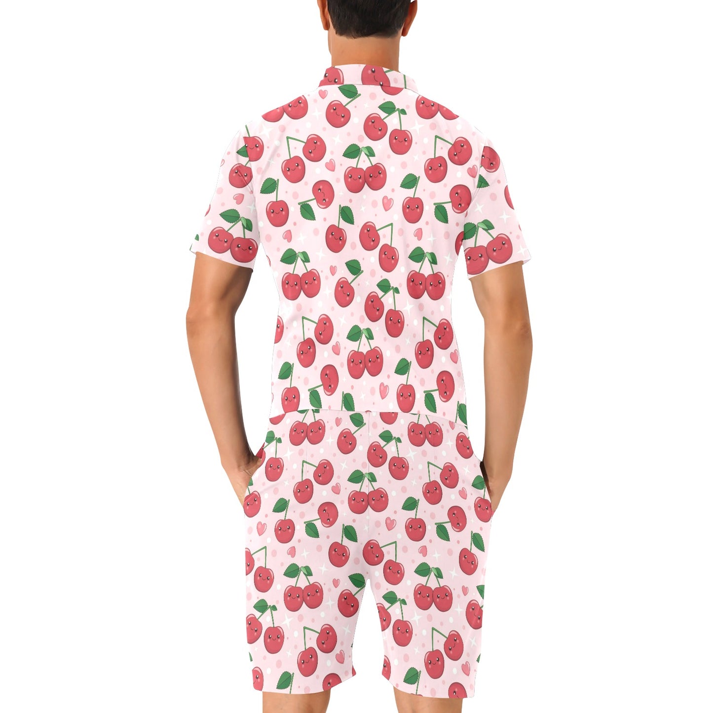 Cherry Pattern Print Design CH02 Men's Romper