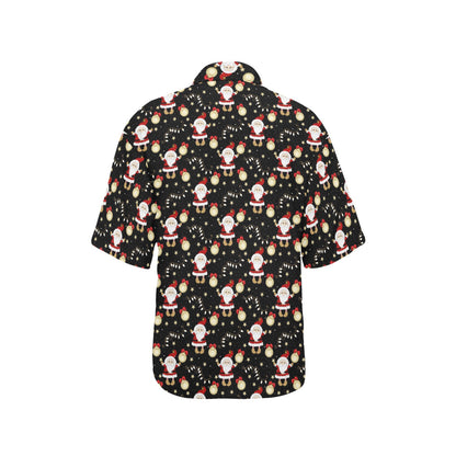 Santa Christmas Themed Print Design LKS307 Women's Hawaiian Shirt