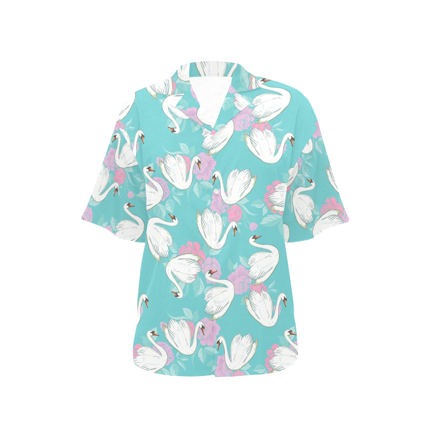 Swan Pattern Print Design 03 Women's Hawaiian Shirt