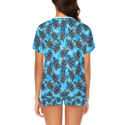 Tribal Pattern Print Design LKS307 Women's Short Pajama Set