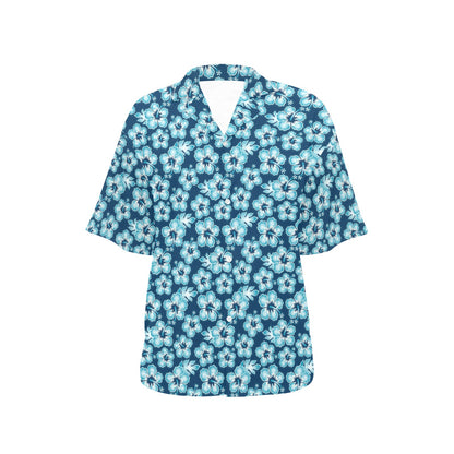 Hibiscus Flower Hawaiian Themed Women's Hawaiian Shirt