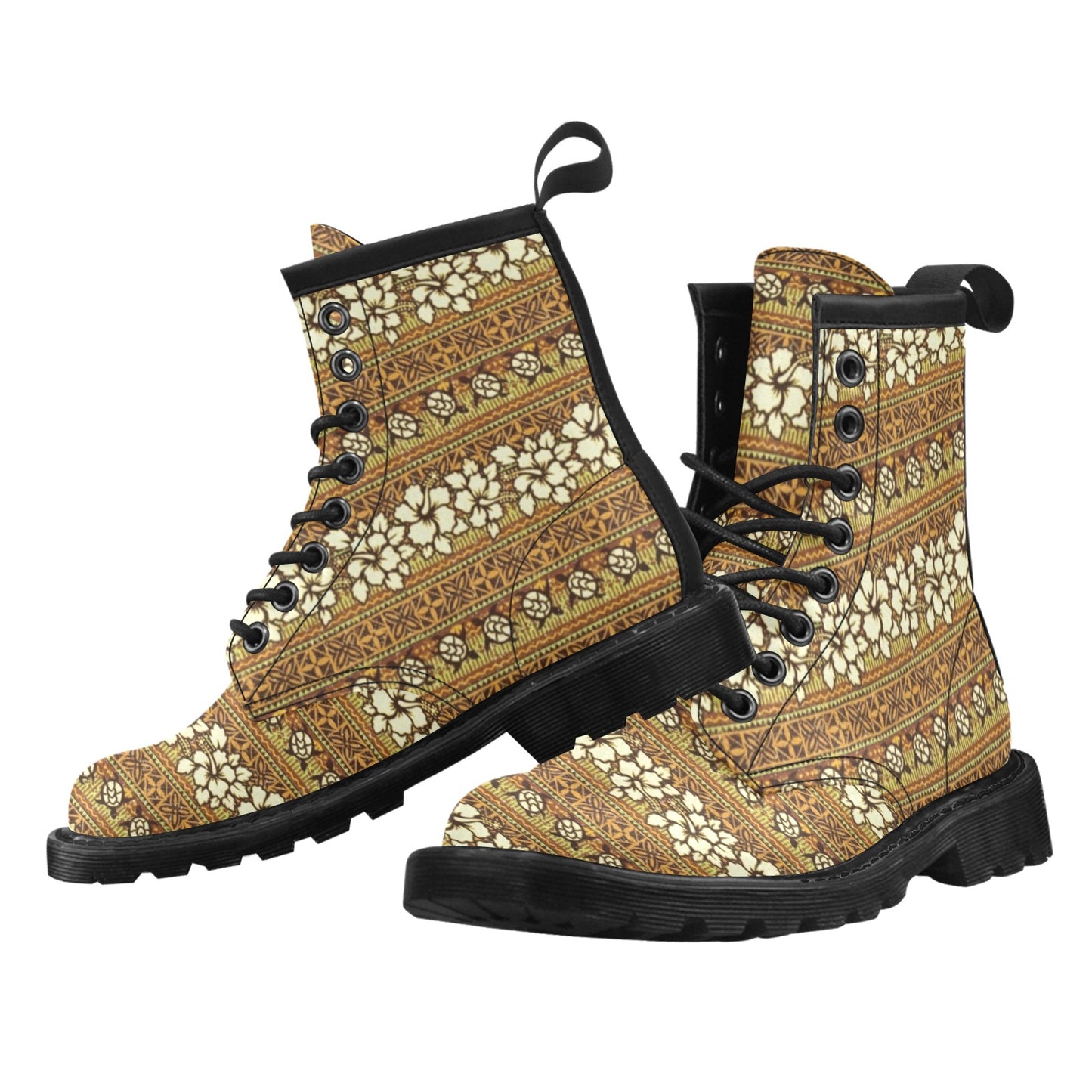 Hawaiian Themed Pattern Print Design H015 Women's Boots