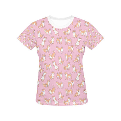 Shiba Inu Print Design LKS303 Women's  T-shirt