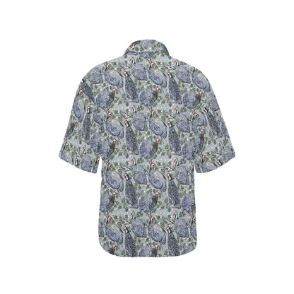 Guinea Fowl Print Design LKS402 Women's Hawaiian Shirt