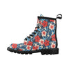 Red Hibiscus Blue Scene Women's Boots