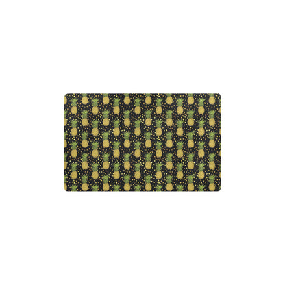 Pineapple Gold Dot Themed Print Kitchen Mat