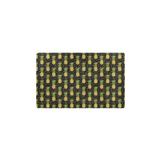 Pineapple Gold Dot Themed Print Kitchen Mat