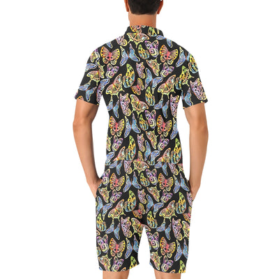 Butterfly Water Color Rainbow Men's Romper