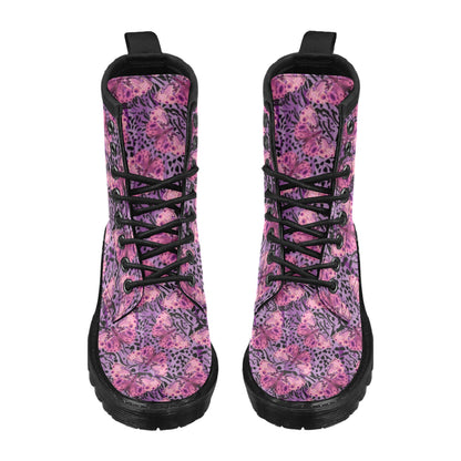 Purple Butterfly Leopard Women's Boots