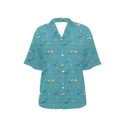 Scuba Driving Pattern Print Design LKS306 Women's Hawaiian Shirt