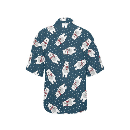 Polar Bear Pattern Print Design PB05 Women's Hawaiian Shirt