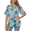 KOI Fish Pattern Print Design 05 Women's Hawaiian Shirt