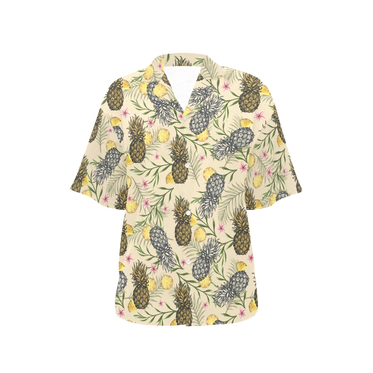 Pineapple Pattern Print Design PP012 Women's Hawaiian Shirt