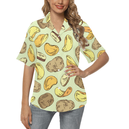 Potato Pattern Print Design A03 Women's Hawaiian Shirt