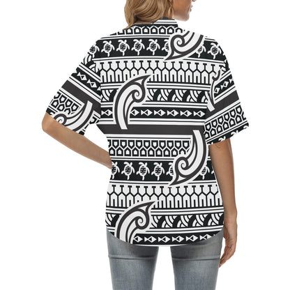 Samoan Style Print Design LKS305 Women's Hawaiian Shirt