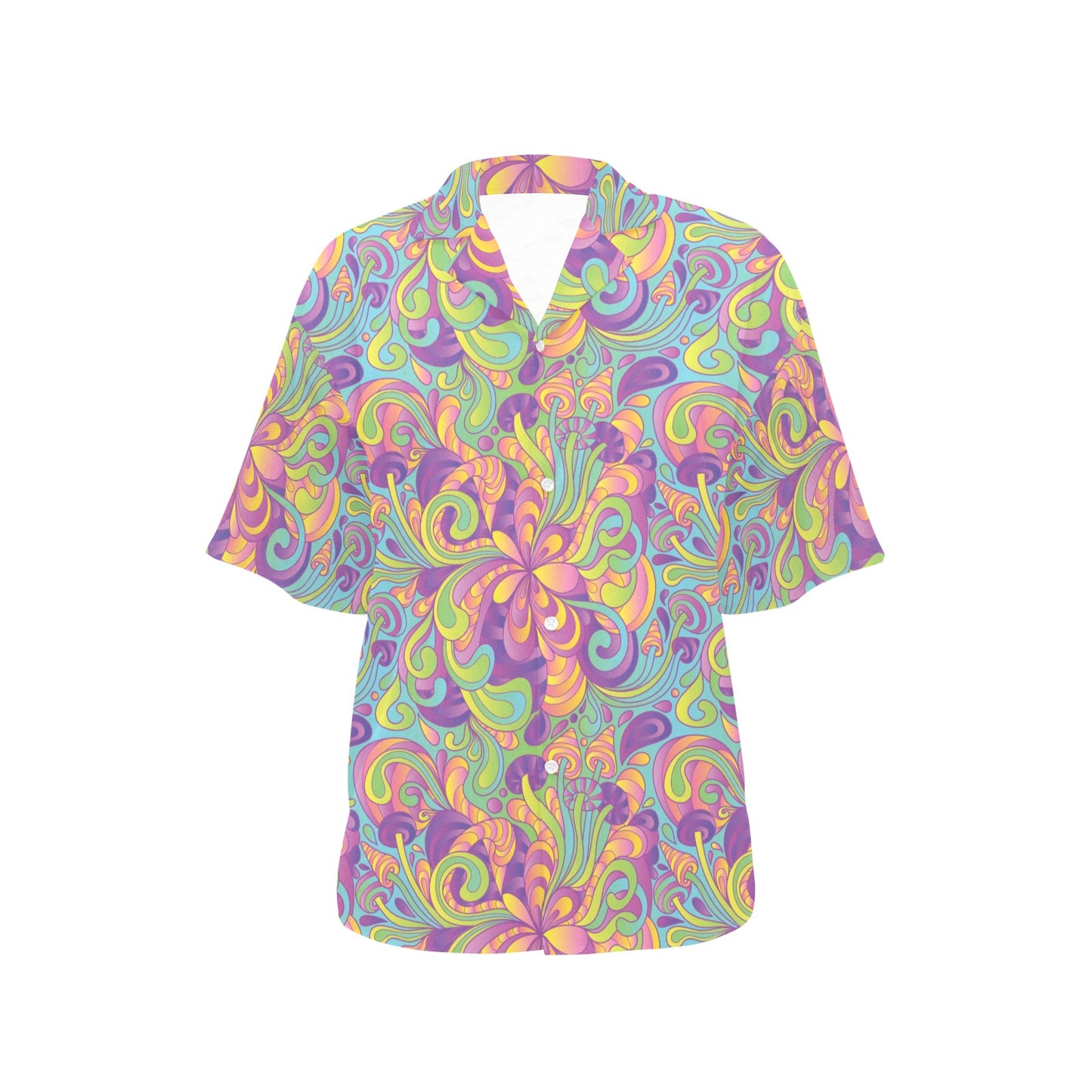 Psychedelic Mushroom Pattern Print Design A05 Women's Hawaiian Shirt