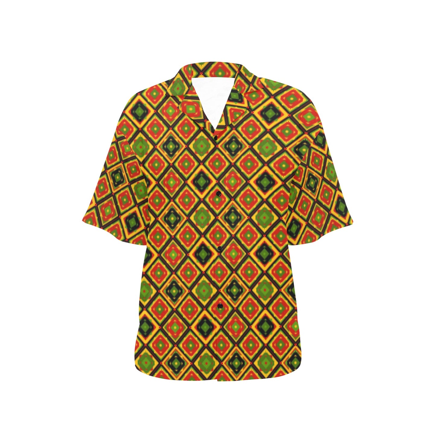 Rasta Reggae Color Pattern Women's Hawaiian Shirt