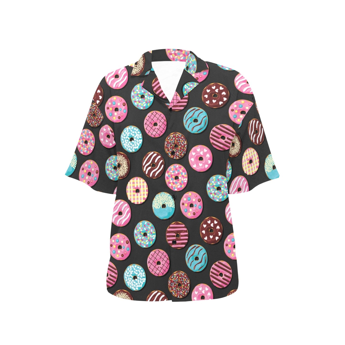 Donut Pattern Print Design DN02 Women's Hawaiian Shirt