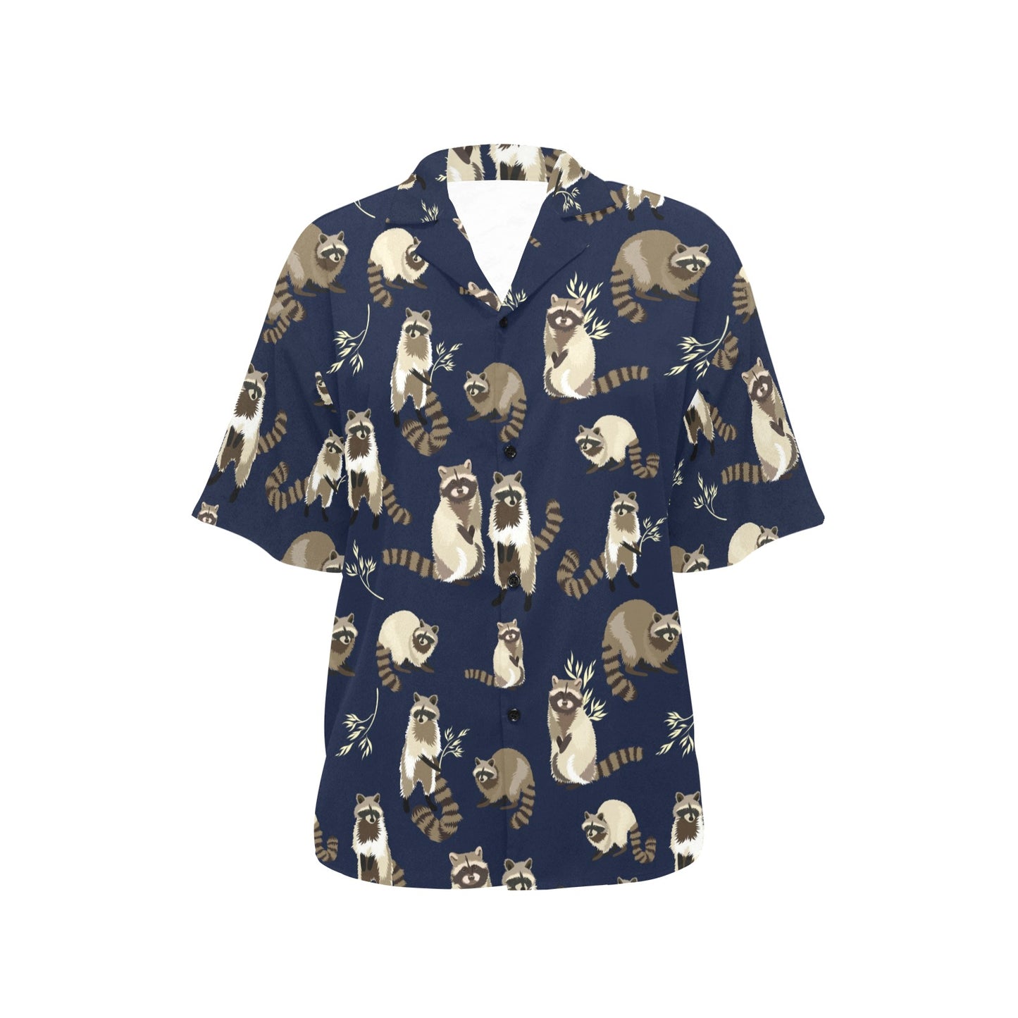 Raccoon Pattern Print Design A06 Women's Hawaiian Shirt