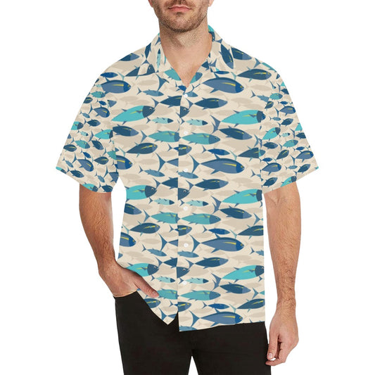 Tuna Fish Print Design LKS302 Men's Hawaiian Shirt