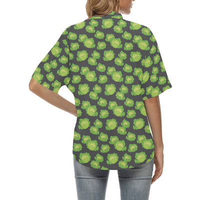 Cabbage Pattern Print Design 01 Women's Hawaiian Shirt