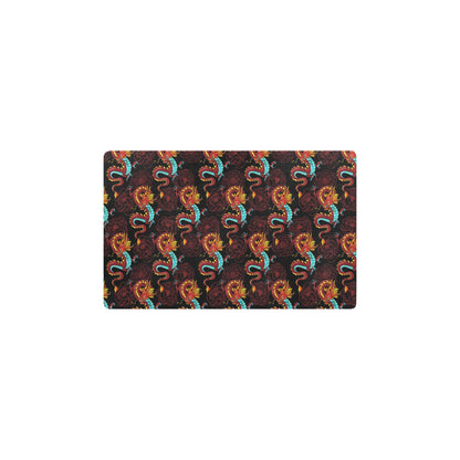 Chinese Dragons and Peonies Design Kitchen Mat