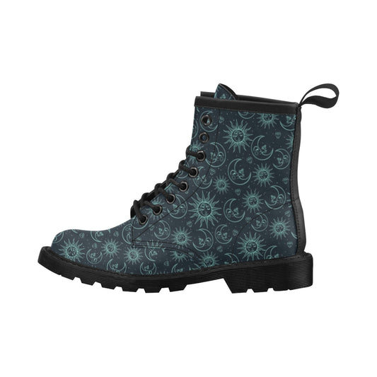 Sun Moon Magic Design Themed Print Women's Boots